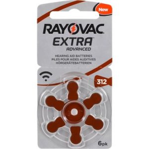 Rayovac Extra Zinc Air Acoustic Drums, Format 312, Brown